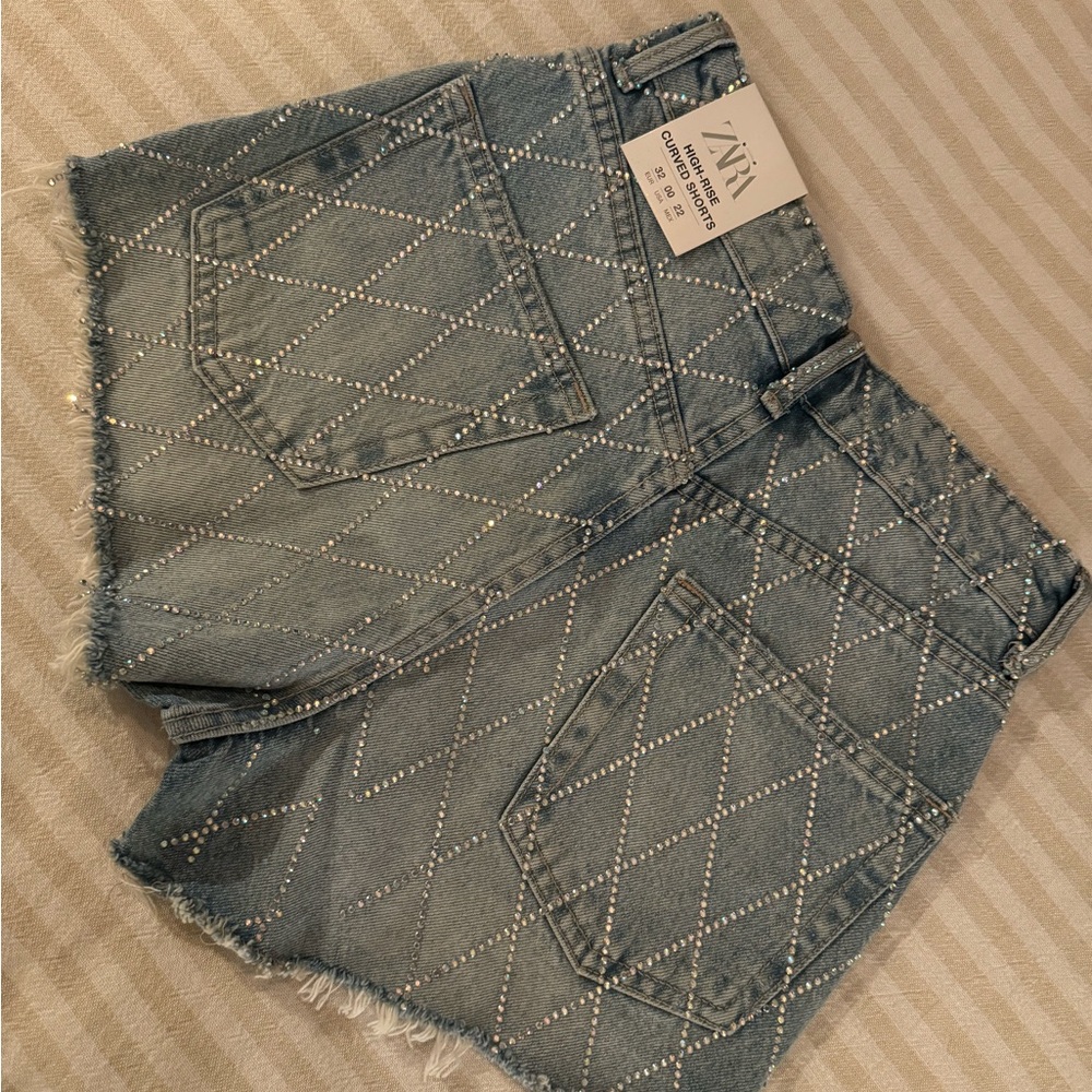 ZARA RINESTONE SHORTS - Picture 3 of 5